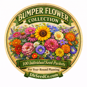 Bumper Flower Garden Seed Collection - 100 Individual Seed Packets - Year Round Planting